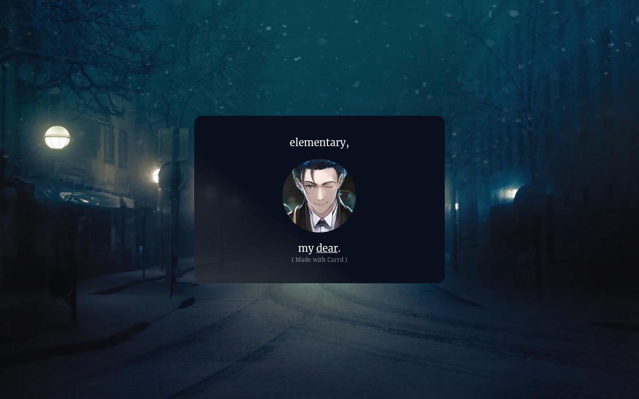 Carrd profile picture for @holmes
